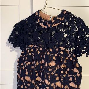 Missguided lace dress NAVY